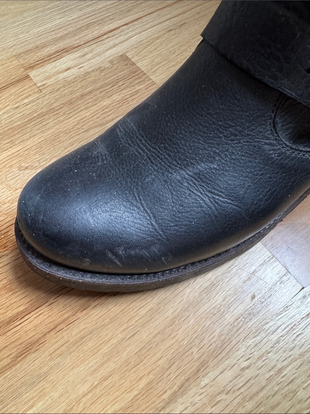 Frye Black Leather Boot with Buckles - Picture 4 of 6